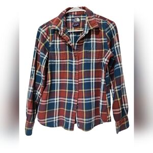 North face men plaid button up flannel shirt long sleeve medium